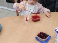 Kotki na zajęciach kulinarnych - jogurt